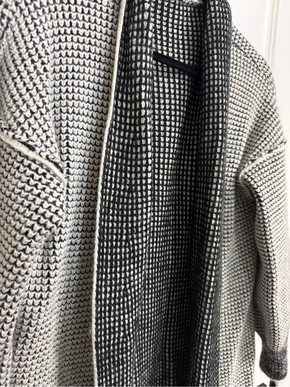 Macy's Black and White Marled Open Cardigan - Picture 5 of 7